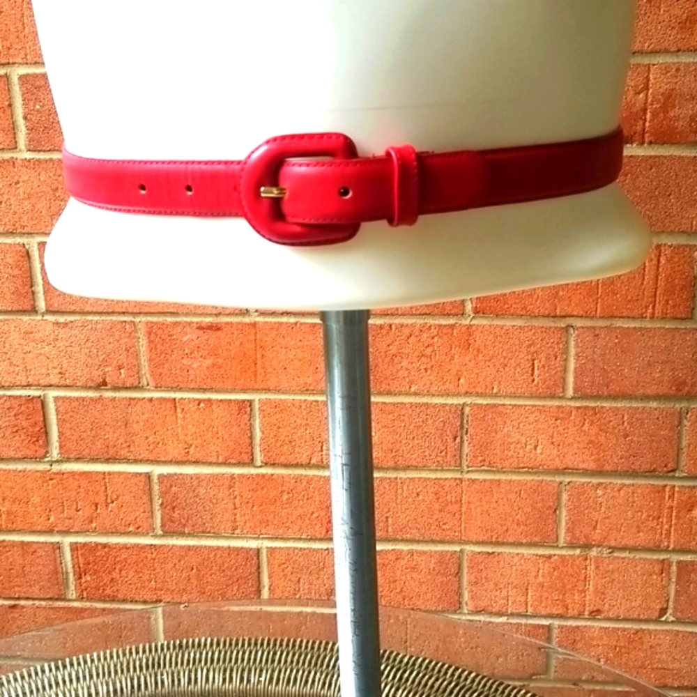 The Karen Scott Red Leather Belt Set